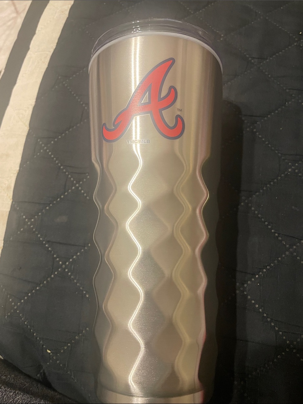 MLB Atlanta Braves Silver Tumbler with Red Logo